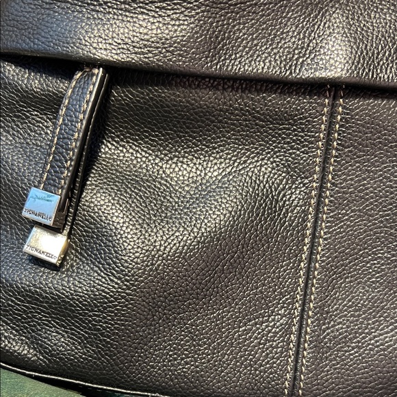 Tignanello Black Pebble Leather Crossbody with Silver Accent - Picture 7 of 12
